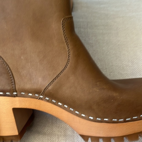 Swedish Hasbeens pull on Plain Boot Clog Boot Tabacco Taupe Color🌈❤️ - Picture 9 of 10